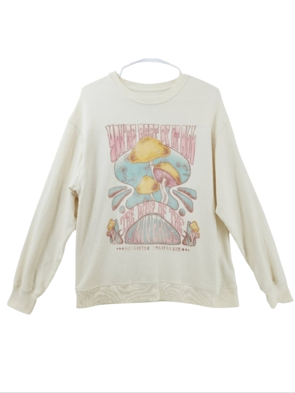 Hollister Oversized Mushroom Graphic Sweatshirt Women's Size Extra Small XS